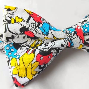 Mickey mouse novelty bowtie licenced fabric Mickey mouse and friends bow tie