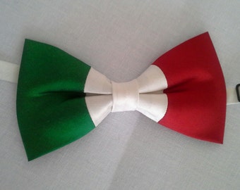 Pure silk Italy ltalian flag bowtie Olympic games athletics sports patriotic national wedding dupioni silk bow tie Tokyo 2020 gift