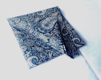 Liberty of London paisley print pocket square hankerchief wedding groom groomsmen prom
