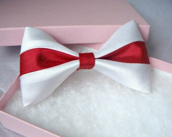 Pure silk England St George's Cross flag bowtie Olympics athletics sports patriotic national wedding dupioni silk bow tie Tokyo 2020 gift