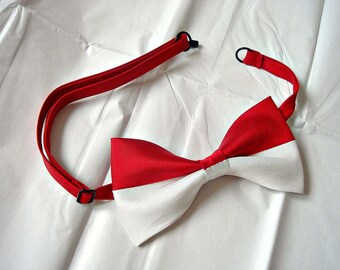 Pure silk Monaco flag bowtie Olympic games athletics sports patriotic national wedding dupioni silk bow tie Tokyo 2020 gift