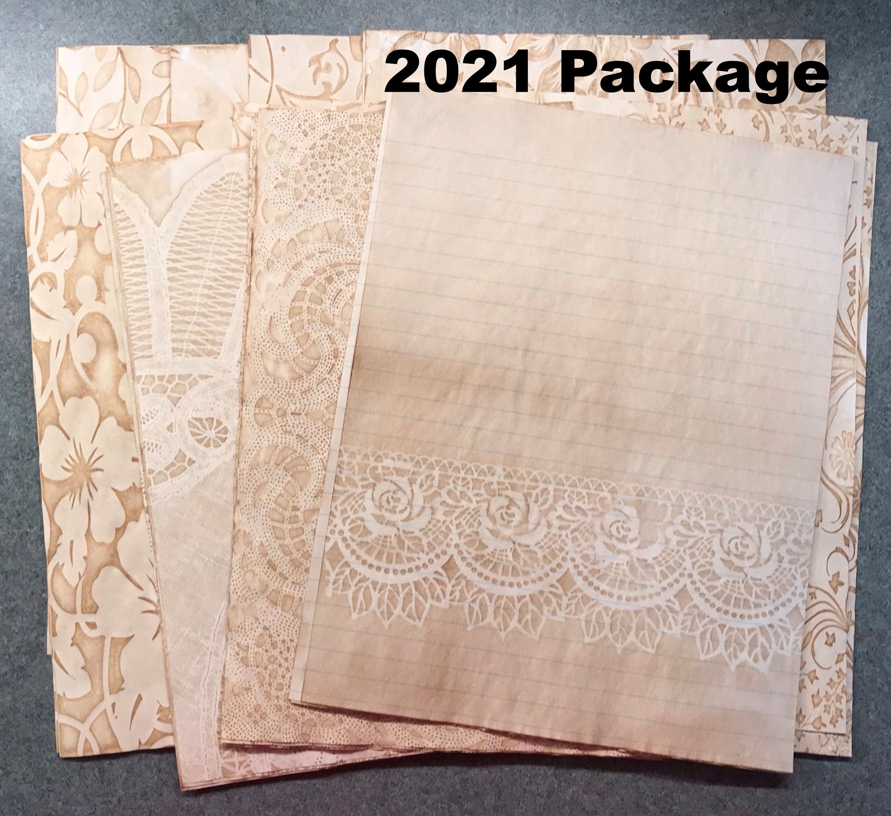 NEW DESIGNS - 28 sheets coffee dyed paper  "2021 Package"