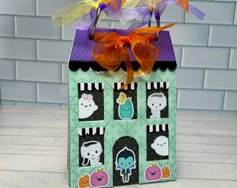 2 Ring Chipboard Halloween House Scrapbook Photo Album