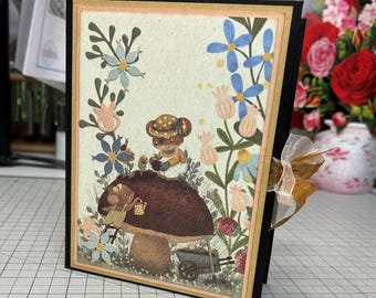 Hedgehog Garden Themed Scrapbook Photo Album