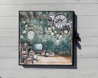 Man Cave Juke Box Themed Scrapbook Photo Album