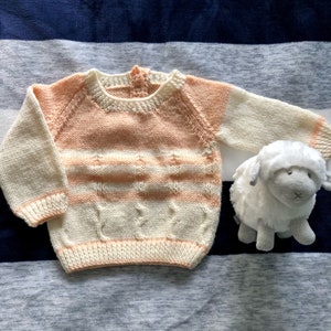 Scottish Hand Knit Soft Baby Sweater Cable Knit Size 6-9 months