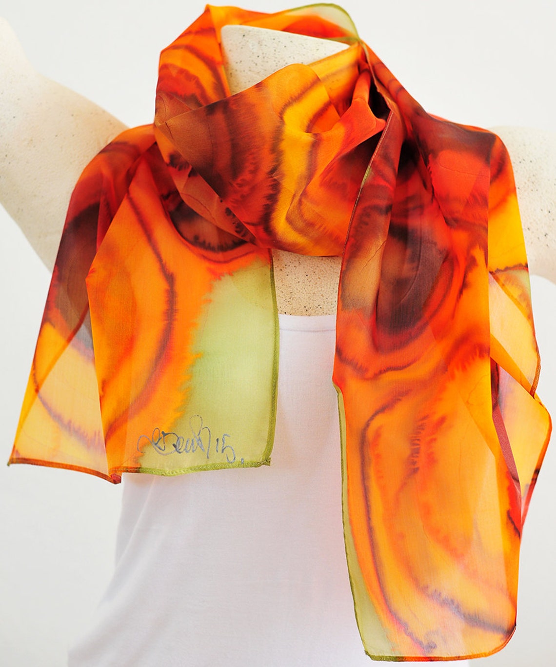 Buy Silk Scarf, Handmade, Unique, Silk Accessories, Gift Idea