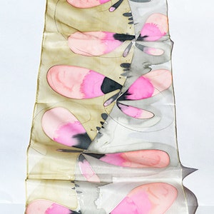 Sciarpa Artistica Collezione VII Sciarpa In Seta Pura 100% Gelso - Foto 3