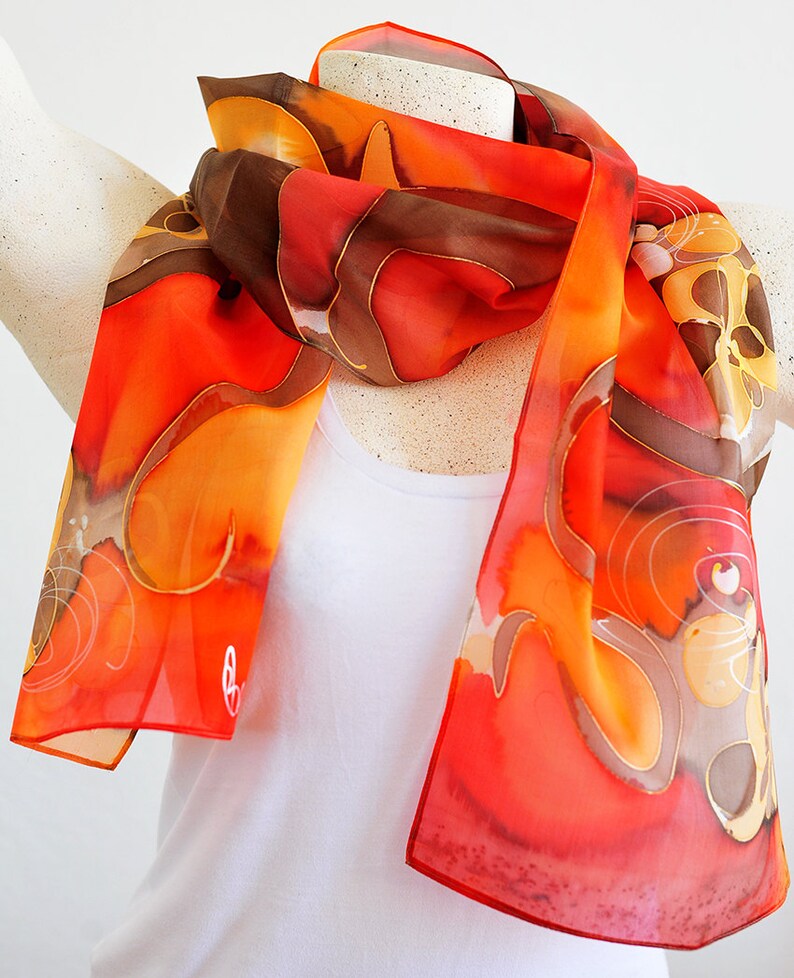 Silk scarf Handmade unique silk accessories gift idea | Etsy