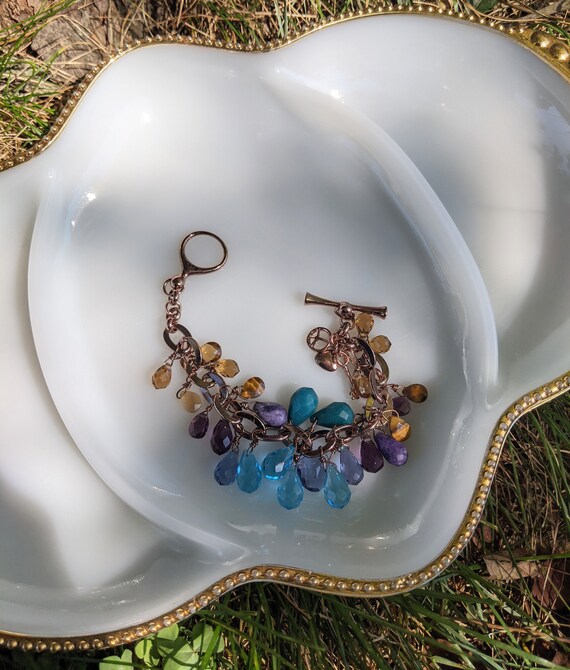 Vintage fossil charm bracelet Gem