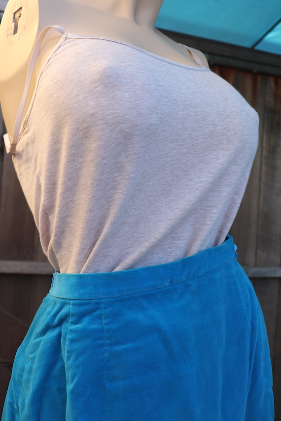 Bargain Basement Blue Velvet Pencil Skirt 1950s 1960 Gem