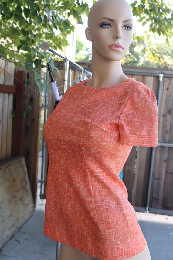 Bargain Basement! Tangerine Orange Polyester Zip … - image 1
