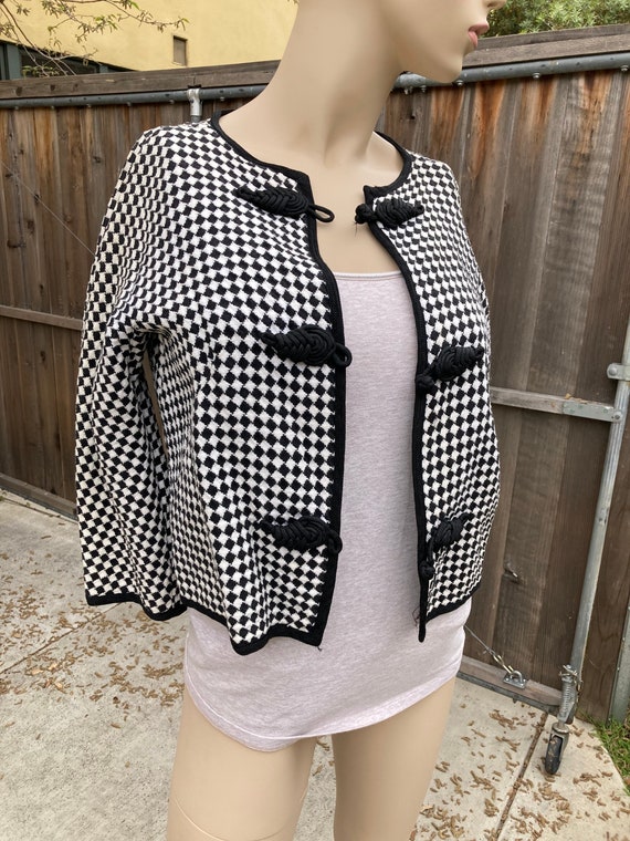 1950s Vintage Bolero Jacket with Frogs Checkered Herr… Gem