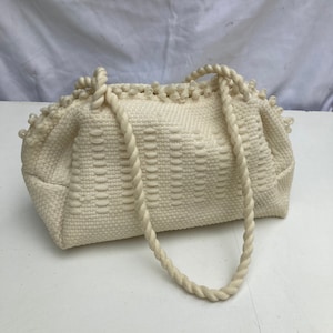 Vintage 1960s 1970s Polyester Soft Fabric Bag Purse