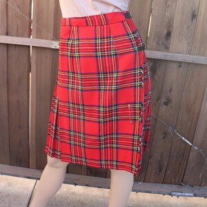 Bargain Basement! The Scotch Shop Red Plaid Skirt Kilt 1980s 1970s Women&#39;s S M