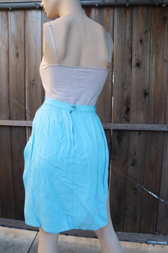 Bargain Basement! Blue Linen? Pencil Skirt 1950s … - image 2
