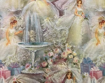 Papel de embrulho vintage para presente, chá de panela, despedida de solteira, anos 1950