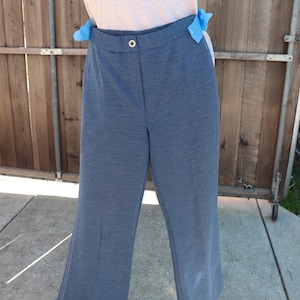 Bargain Basement! Equipements Militaires Pull On Polyester High Waist Pants Slacks 1960s 1970s Women's S M