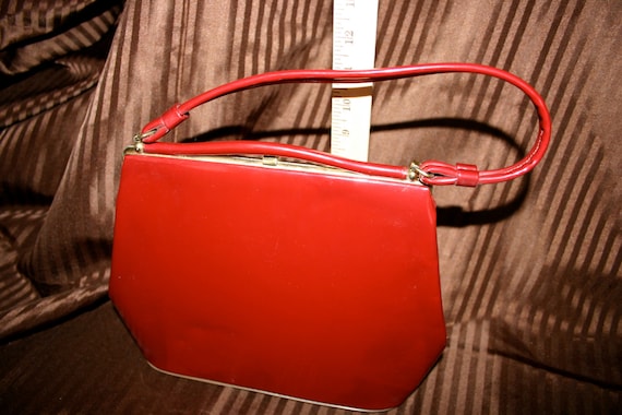 Red 50s Patent Leather Box Purse