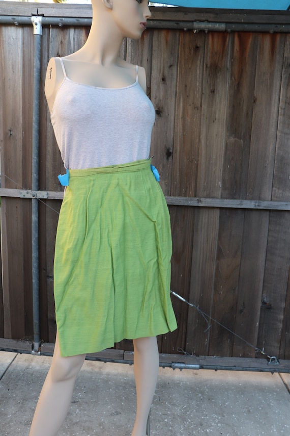 Bargain Basement! Nubby Green Pencil Skirt 1950s 1