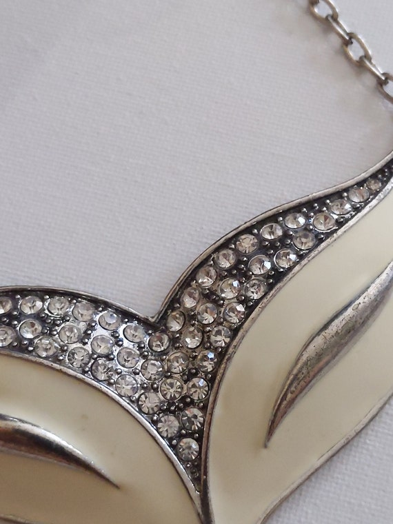 1980s rhinestones necklace/ foxy lady/ disco/ unus