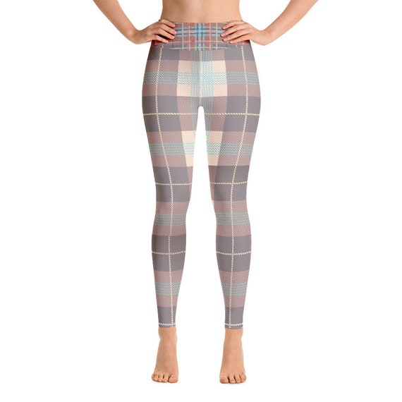 Plaid yoga leggings Clearance