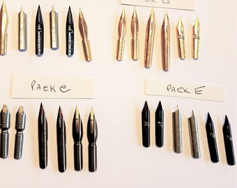 Dip pen nib 6 packs, vintage calligraphy nibs, drawing nibs, vintage dip pen, home office, pen and ink, writing equipment