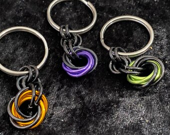 Halloween Fidget Toy Keychains, Chainmaille Fidget Keychains, Halloween Colour Keychains, Fidget Keychains for Halloween, Chainmaille Fidget