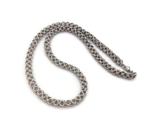 Men's Stainless Steel Neck Chain - Masculine Chainmaille Necklace