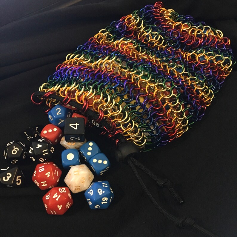 Chainmaille Dice Bag Rainbow Monster Bag Massive Dice Bag in Etsy UK