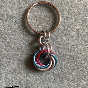 Pride Fidget Keychains, LGBTQ Pride Keyrings, Chainmaille Pride Zipper Charms, Rainbow, Lesbian, Trans, Bi, Pan, Ace, Nonbinary and more image 9