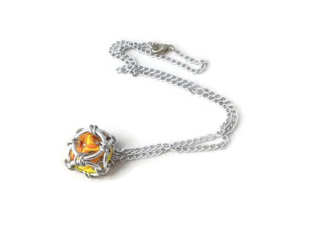 Dice Necklace D6 Caged Pendant Chainmaille Wrapped Dice Etsy