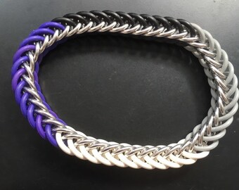 Asexual Pride Bracelet - LGBTQ Pride Bracelet - Chainmaille Stretchy Bracelet in Ace Pride Colours