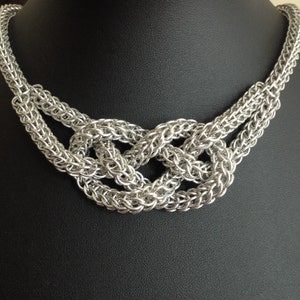 Chainmaille Statement Necklace - Knotted Chainmaille Necklace - Sailors Knot Necklace