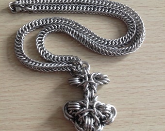 Chunky Chainmaille Pendant - Big Mjölnir Pendant on Chainmaille Necklace - Norse Symbol in Chainmaille - Thor's Hammer