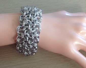 Chainmaille Cuff Bracelet - Wide Chainmaille Bracelet