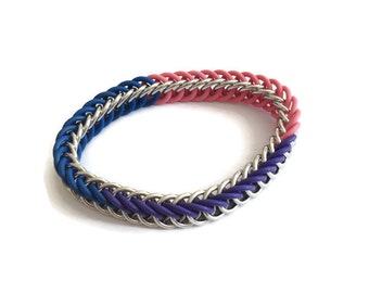 Bisexual Pride Bracelet - Bi Pride Flag Colour Stretchy Bracelet