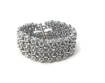 Chainmaille Bracelet - Rondo Ornatica - Intricate, Elegant Chainmaille Cuff Bracelet