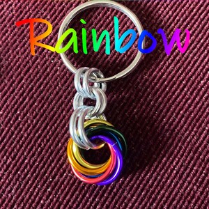 Pride Fidget Keychains, LGBTQ Pride Keyrings, Chainmaille Pride Zipper Charms, Rainbow, Lesbian, Trans, Bi, Pan, Ace, Nonbinary and more image 10