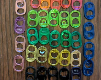 Lot of 50 Color Aluminum Beer Soda Can Tabs for Craft, Art, Projects