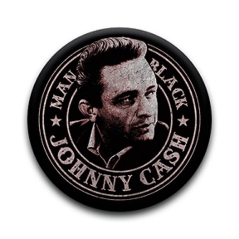 Pinback Button Badge Johnny Cash music band funs club 1-1/4 pins, Approx. 32mm 93782