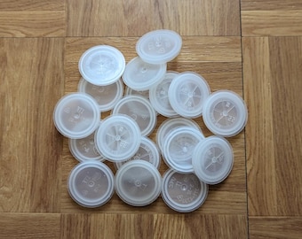 Lot of 40 Clear White LDPE Plastic Lids Tops for Craft and Art Project Melt Molding