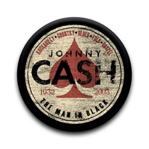 Pinback Button Badge Johnny Cash music band funs club 1-1/4 pins, Approx. 32mm 93778