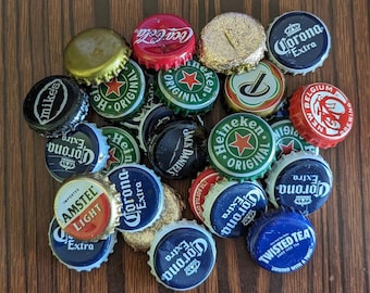 Used Bulk Beer Bottle Caps: Craft Supply Mix (30/60/120) with dents, scratches and another defects