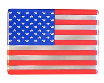 US Flag on Silver Metal Magnet 2.5&quot;x3.5&quot;