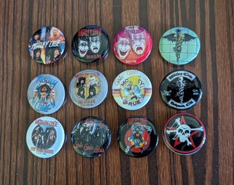Motley Crue Pinback Buttons: Music Band Badges (Set of 12, 1.25")
