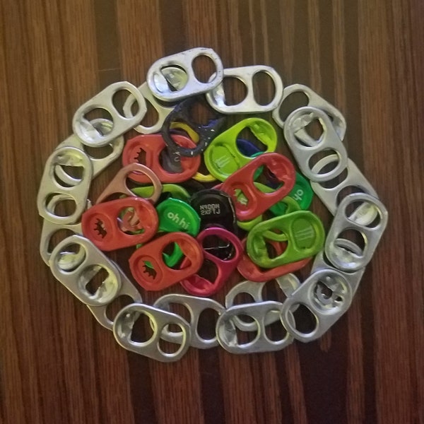 100 Aluminum Pop Soda Beer Can Tabs Silver / Colors Red Green Black for crafts, jewelry, purses