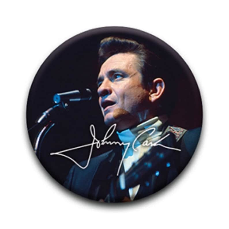 Pinback Button Badge Johnny Cash music band funs club 1-1/4 pins, Approx. 32mm 93780