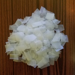 HDPE High Density Polyethylene #2 Clear White Plastic Flakes Shredded Melt Art Craft Project Injection Molding