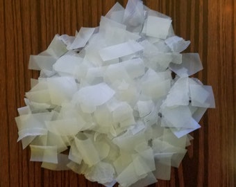 HDPE High Density Polyethylene #2 Clear White / Black Plastic Flakes Shredded Melt Art Craft Project Injection Molding